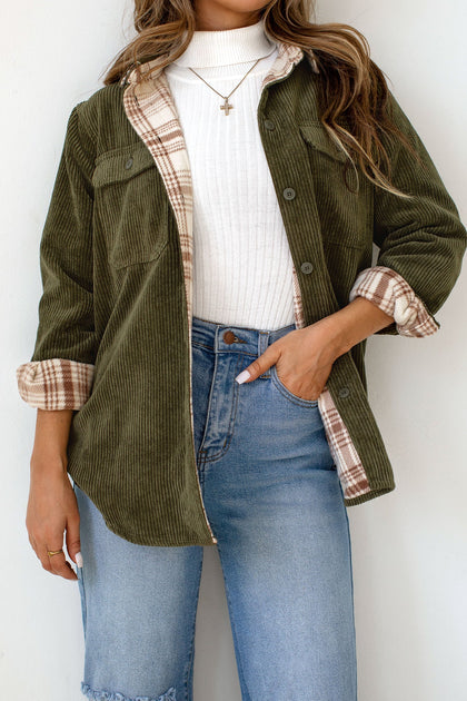 Shop Priceless | Louise | Olive | Corduroy | Shacket | Women's