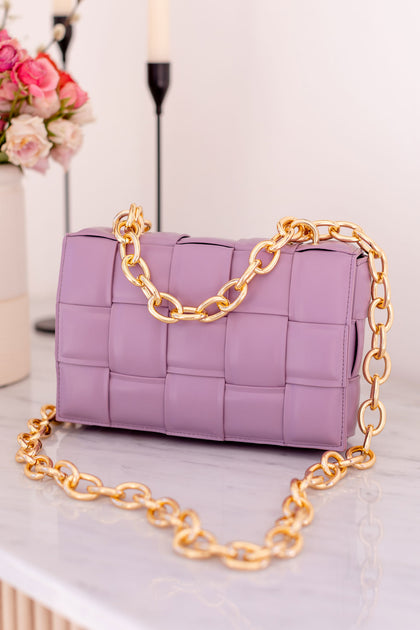 Lavender Quilted Clear Bag