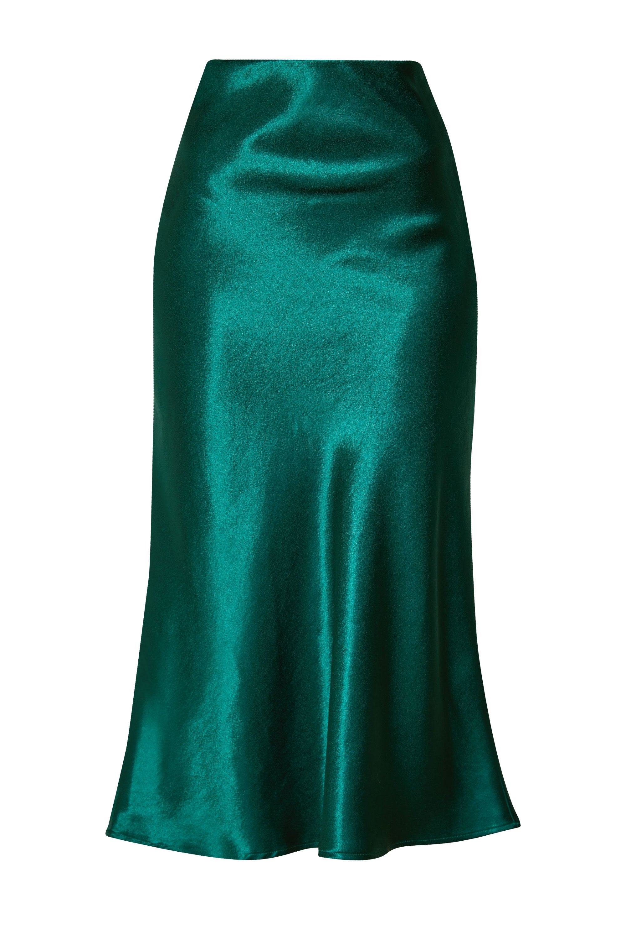 Dark green silk maxi skirt hotsell