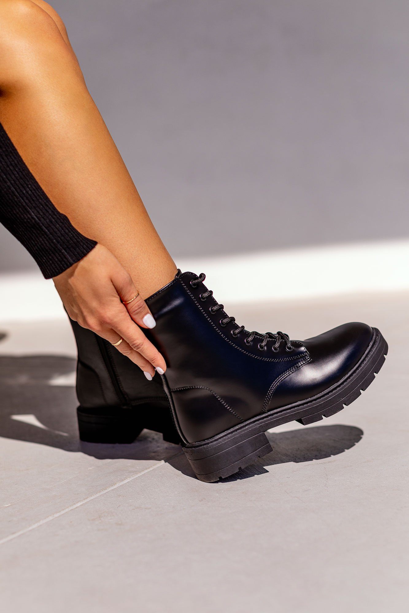 Black combat sale boots women