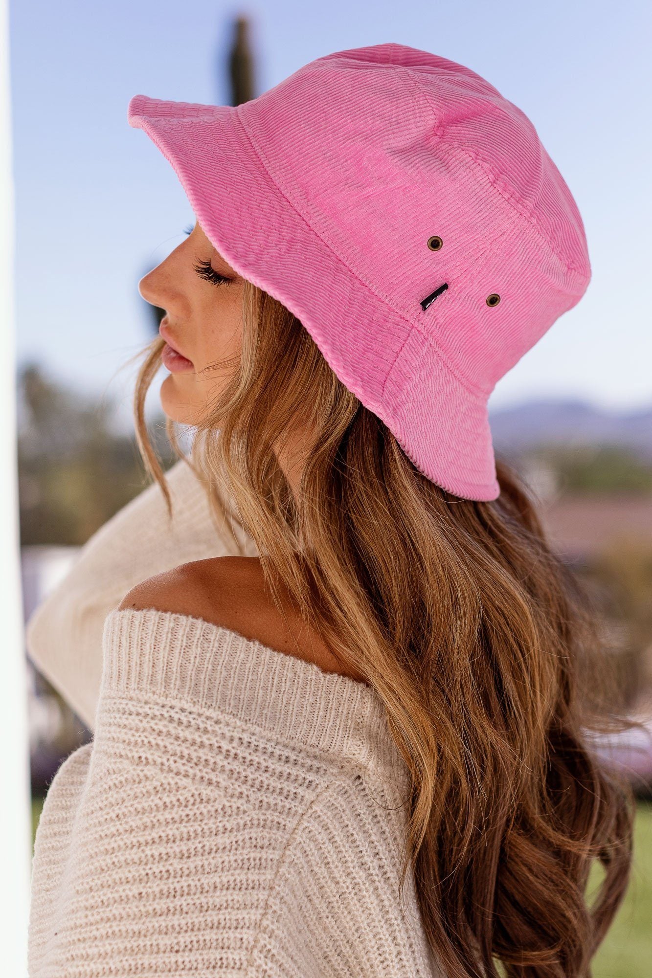 Pink Corduroy Bucket Hat