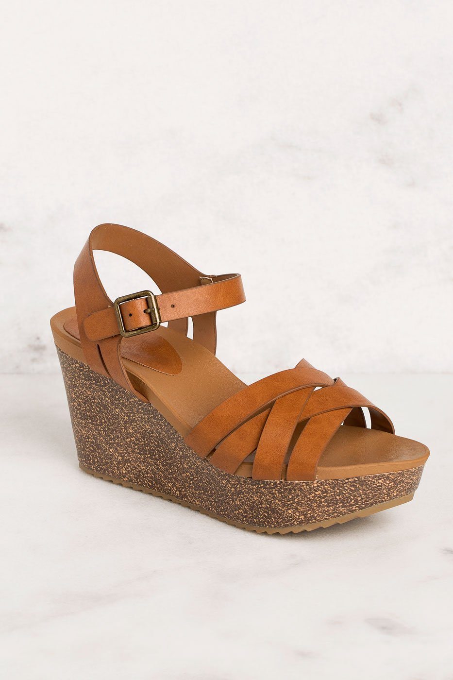 Cute shops tan wedges