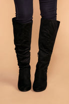 Priceless | Black | Suede Knee High Boots | Womens