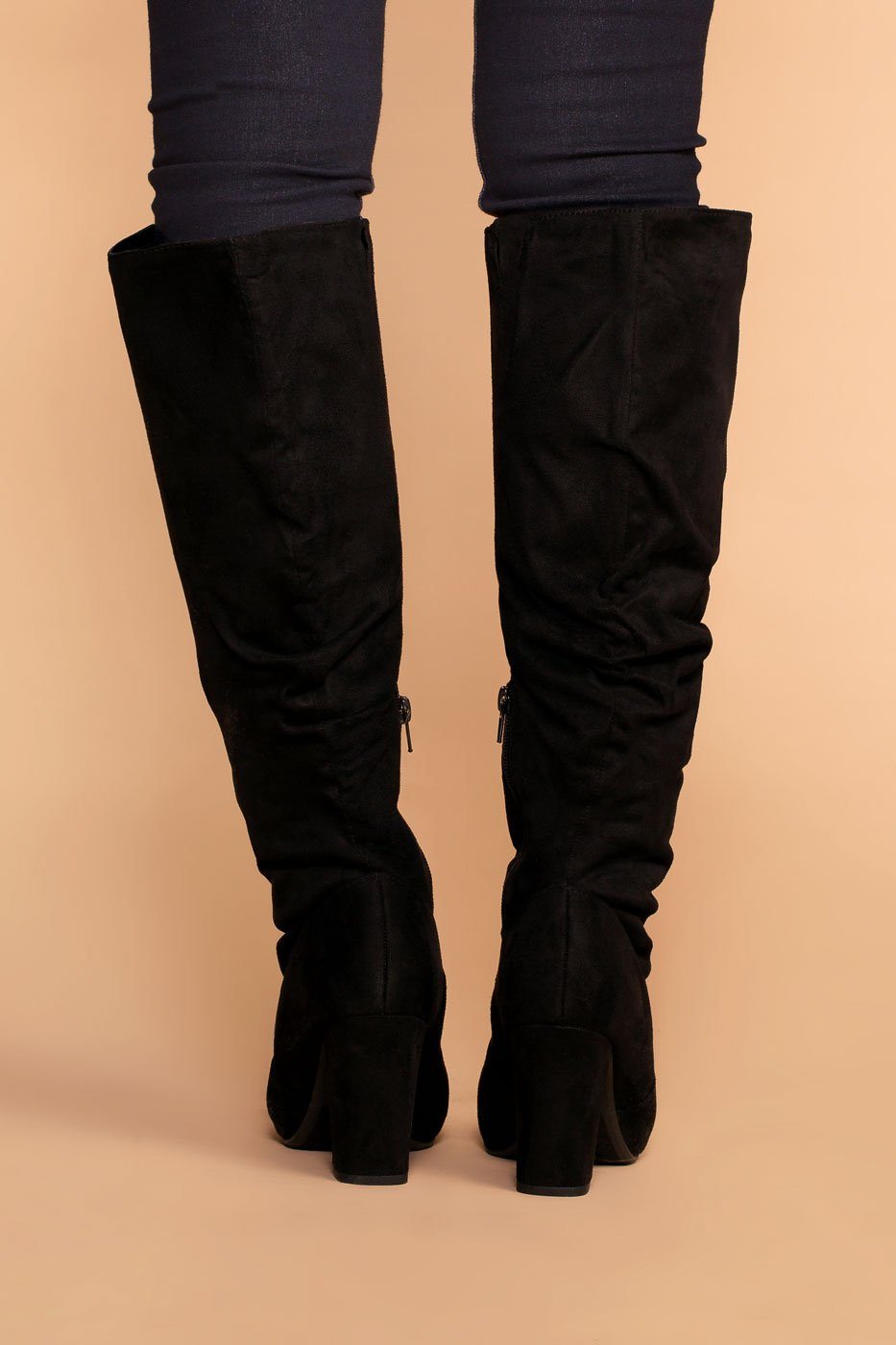 Priceless | Black | Suede Knee High Boots | Womens