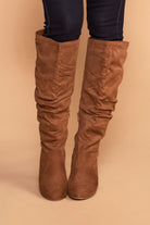 Priceless | Chestnut | Suede Knee High Boots | Womens