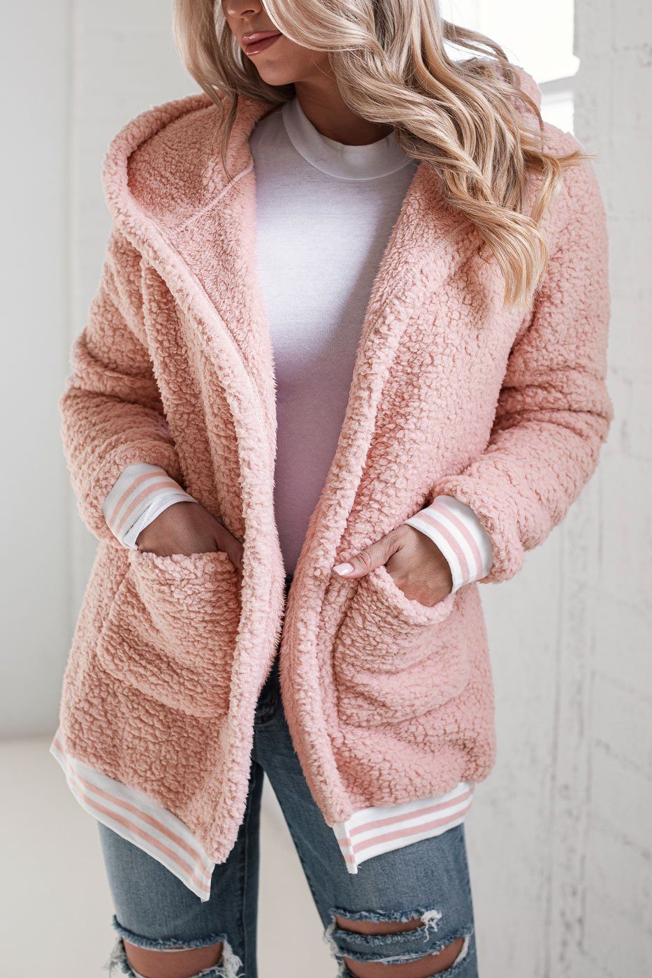 Blush Sherpa Coat