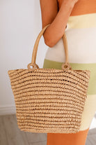 Khaki Straw Tote