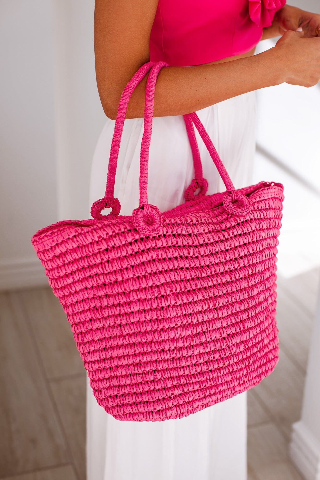 Pink 2025 straw purse