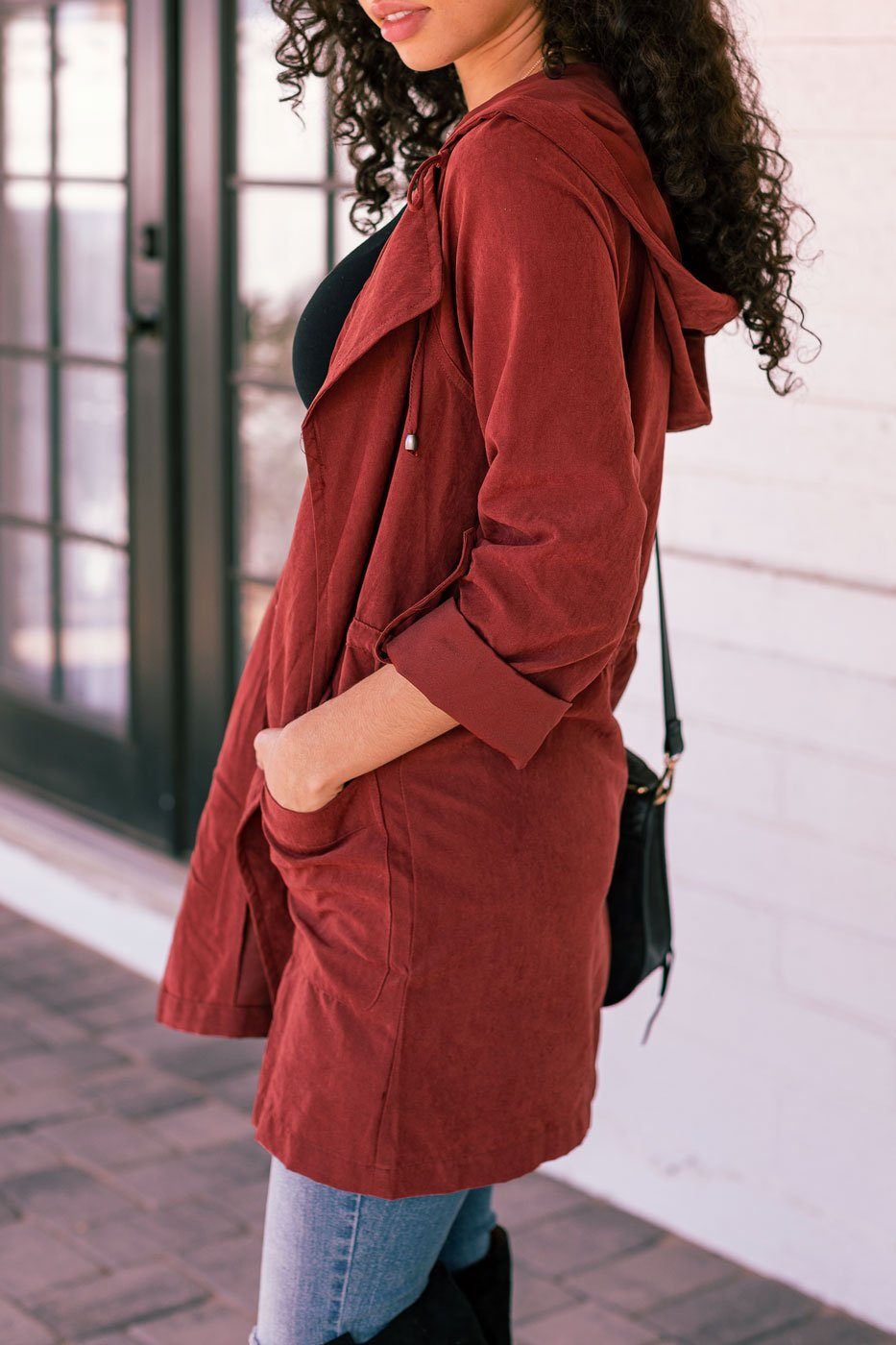 Shop Priceless Burgundy Lightweight Jacket Womens