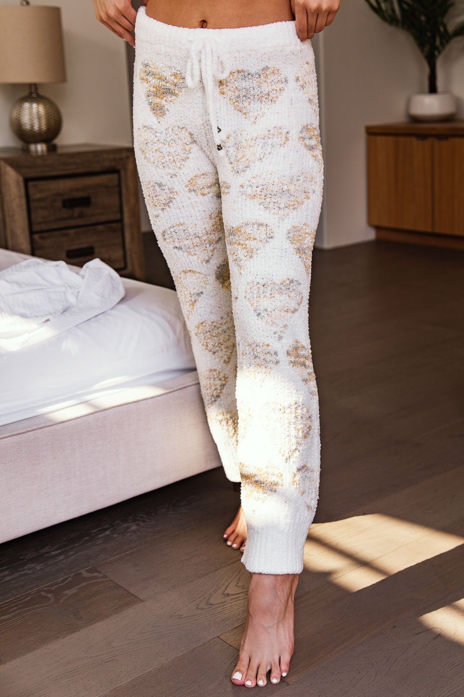 Heart Pattern Fuzzy Lounge Pants