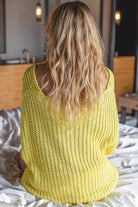 Yellow Oversize Chenille Knit Sweater