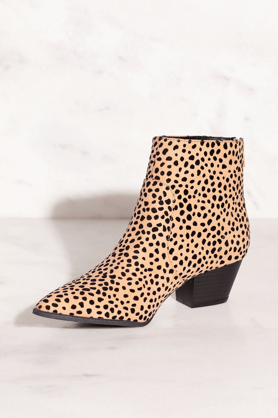 Pointed toe leopard clearance booties