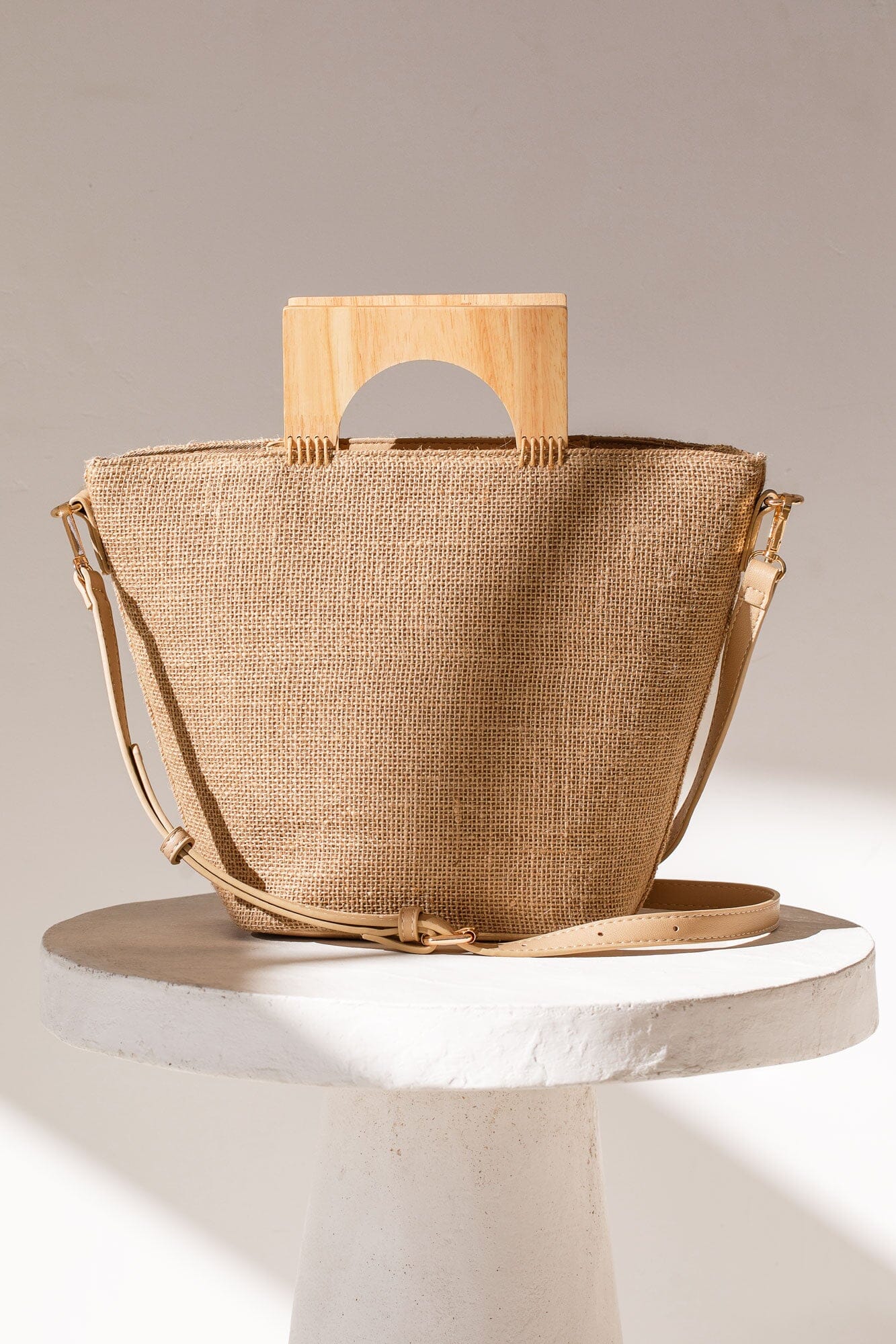 Natural Wooden Handle Purse