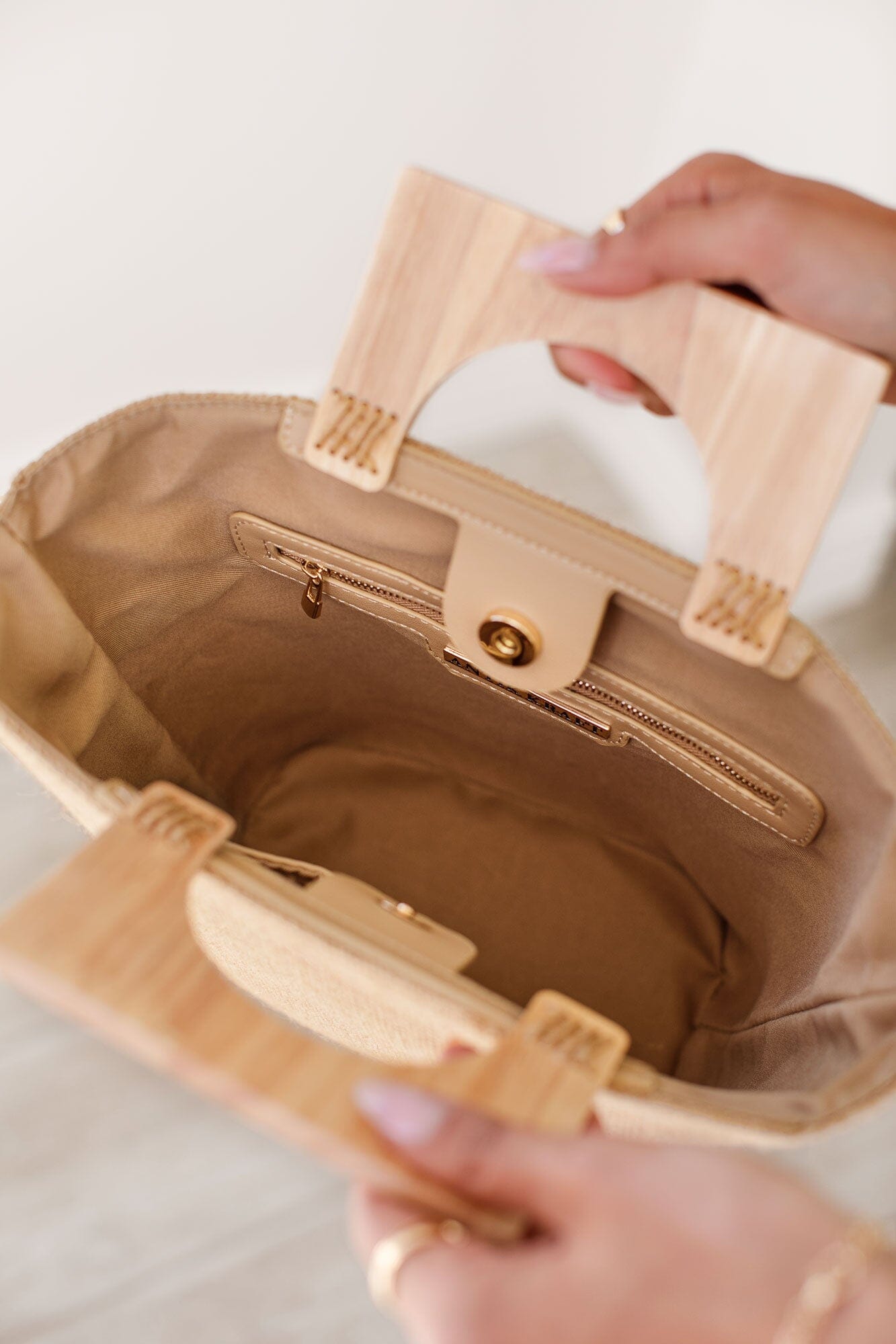 Natural Wooden Handle Purse