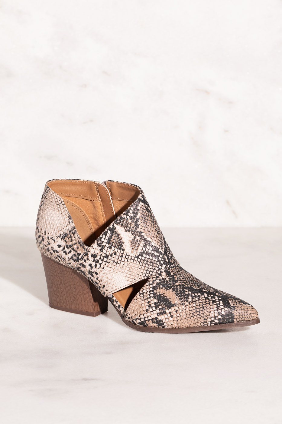 Snakeskin best sale booties black