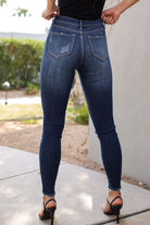 Distressed Dark Wash Skinny Jeans