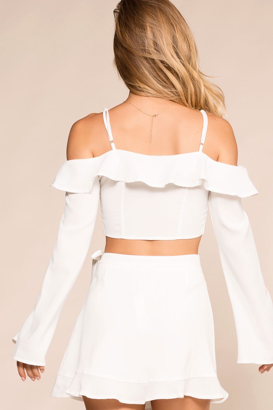 Shop Priceless | White | Bell Sleeve | Crop Top | Womens