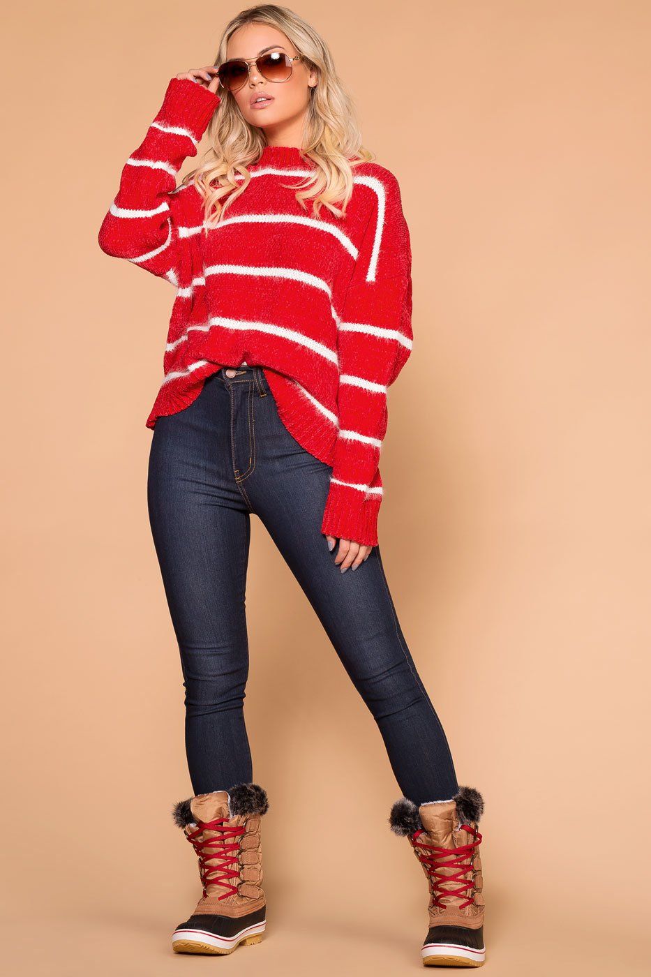 Shop Priceless | Red Stripe | Knit Sweater | Womens