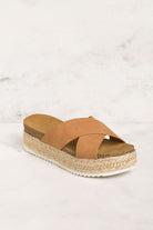 Priceless | Tan | Slide-On | Platform Sandals | Shoes | Womens