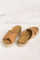 Priceless | Tan | Slide-On | Platform Sandals | Shoes | Womens