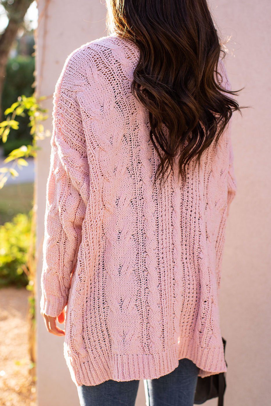 Blush cable outlet knit sweater