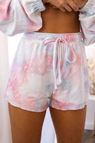 Pink and Blue Tie-Dye Shorts