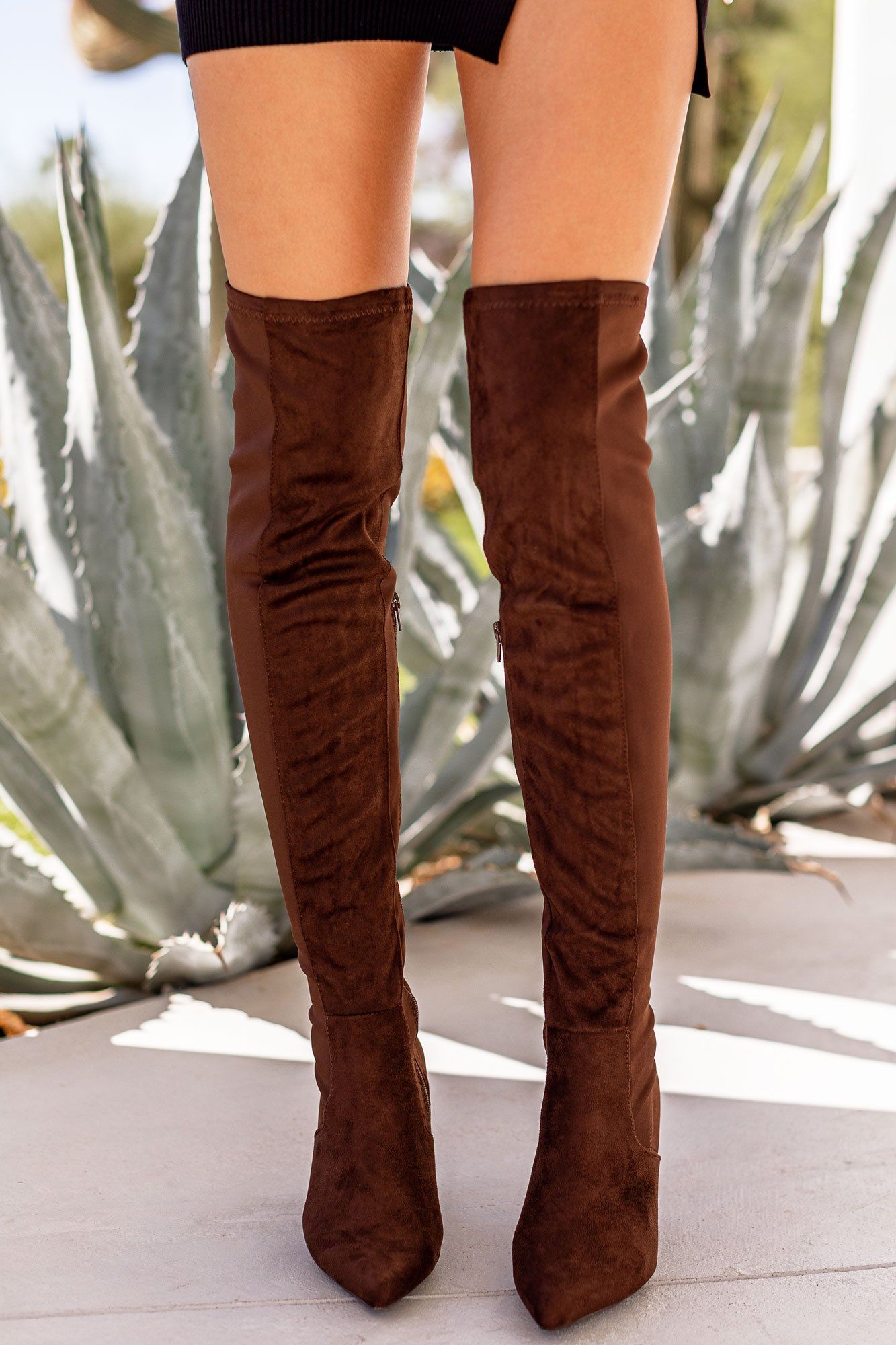 Chocolate Over The Knee Boots