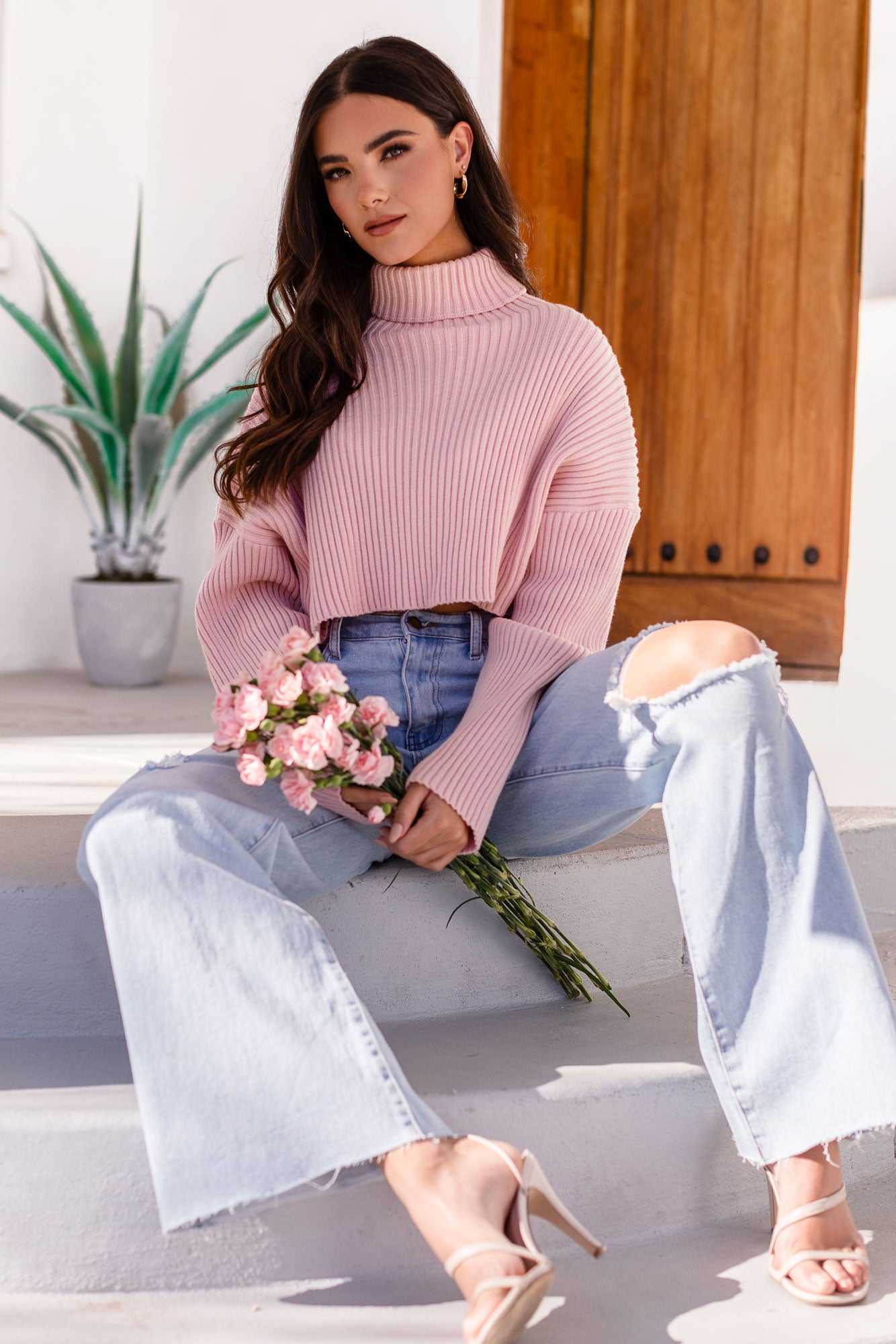 Crop turtleneck outlet sweater