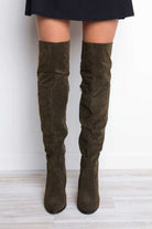 Boots - Locklyn Suede Knee High Boots - Olive