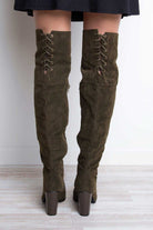 Boots - Locklyn Suede Knee High Boots - Olive