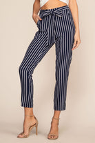 Navy Stripe Highwaist Crop pants