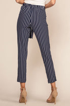 Navy Stripe Highwaist Crop pants