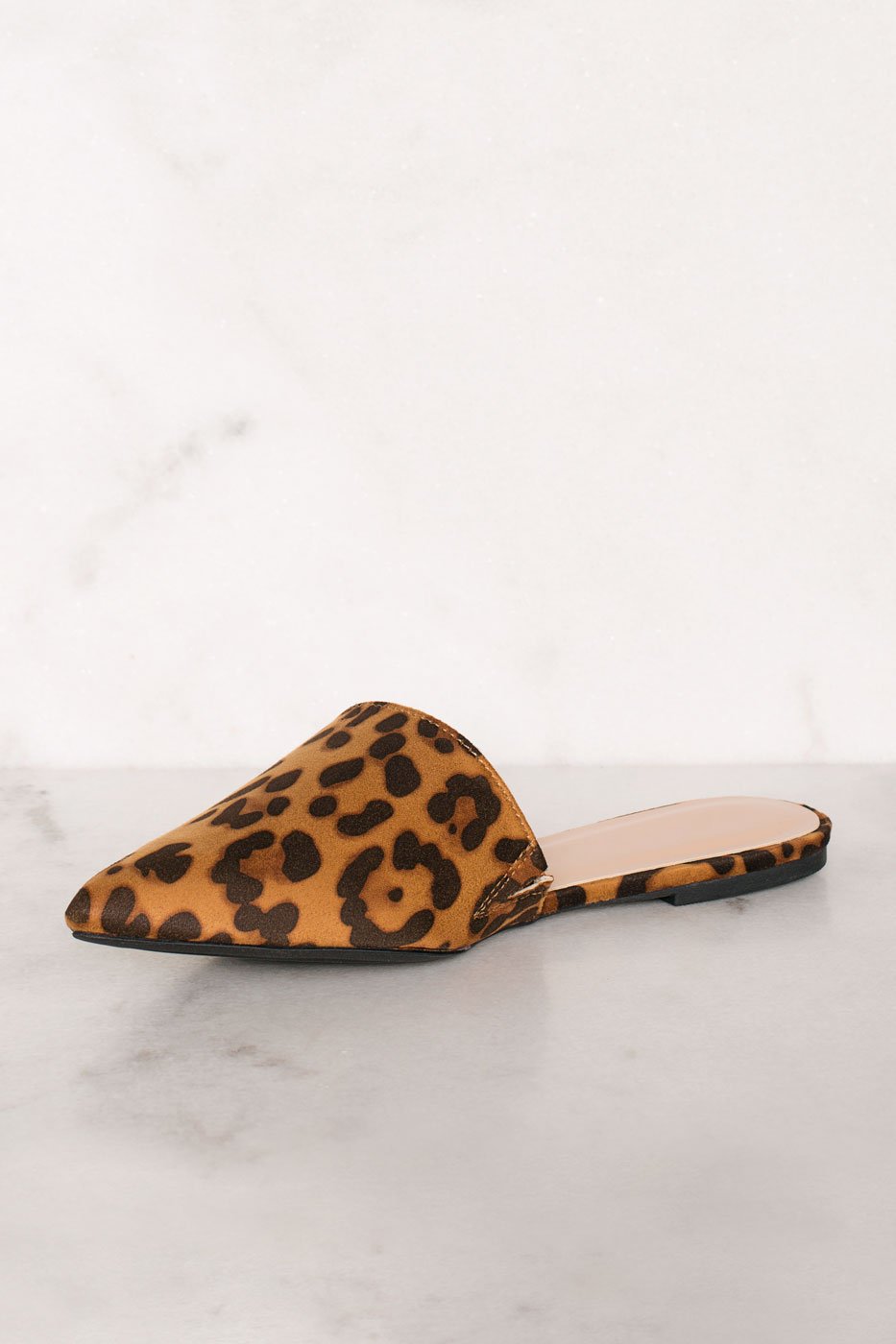 Shoes - Lucy Leopard Print Pointed Toe Slides