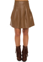 Skirts - Calypso Pleather Skirt - Camel