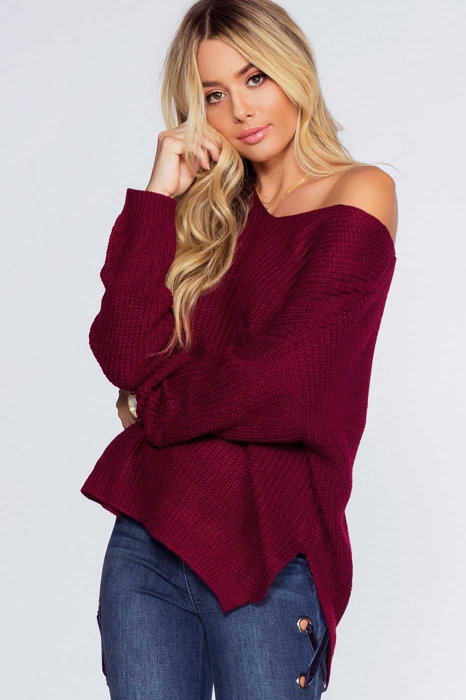 Sweaters - Hattie Sweater - Burgundy