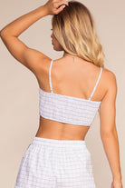 Checkerboard White And Black Crop Top