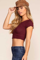 Tops - Danielle Crop Top - Burgundy