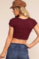 Tops - Danielle Crop Top - Burgundy