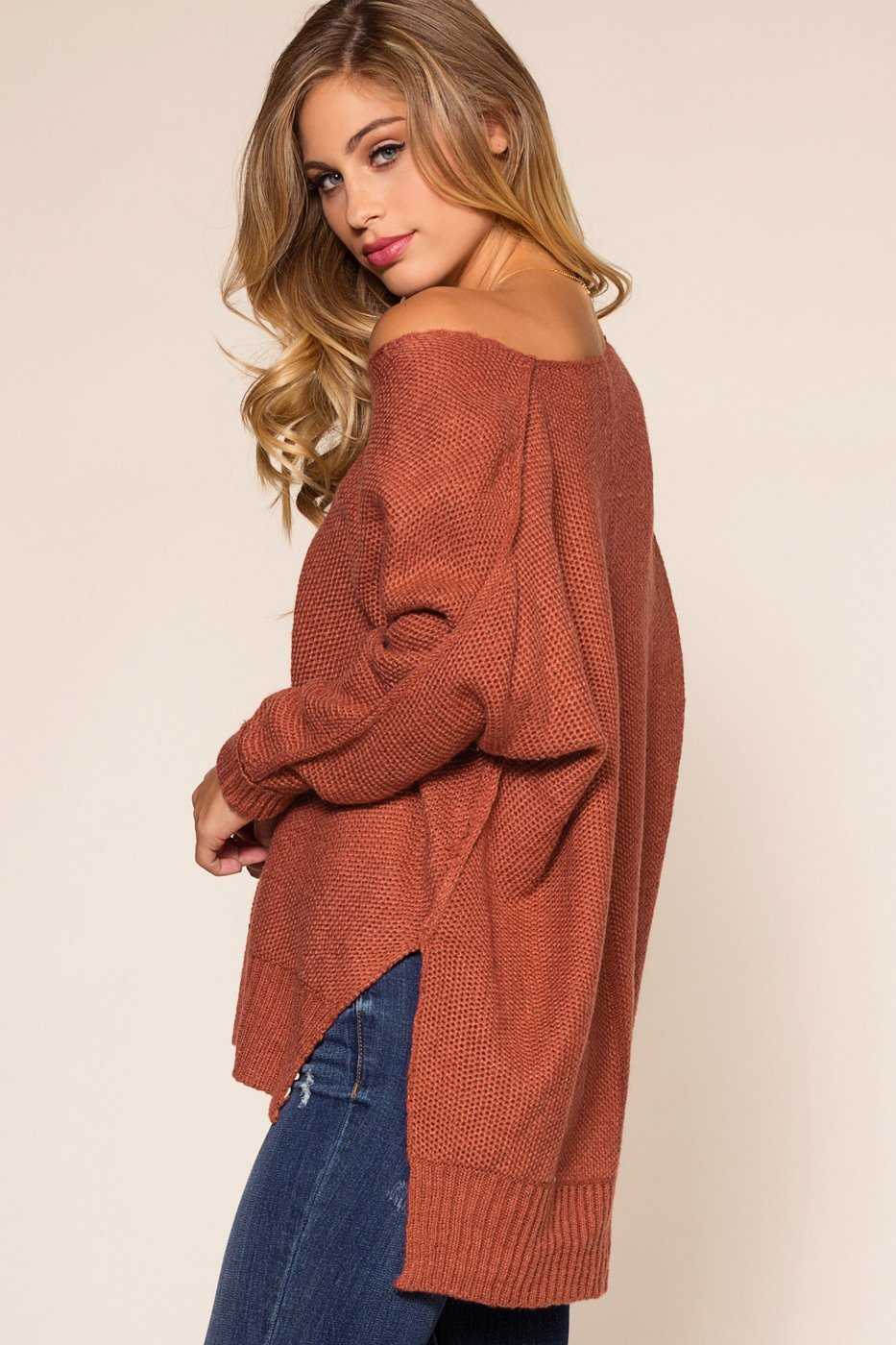 Tops - Ethel Sweater - Brick