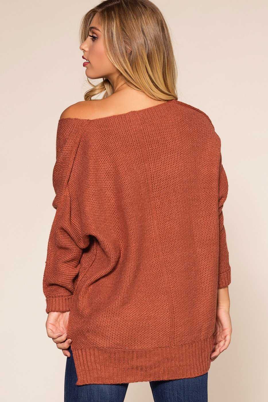 Tops - Ethel Sweater - Brick