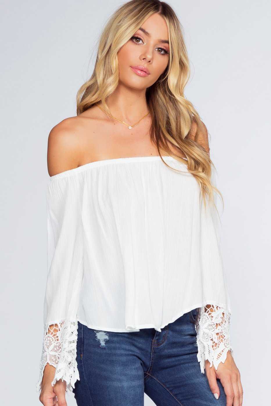 Tops - Lexi Off The Shoulder Top - White