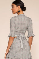 Tops - London Calling Plaid Wrap Crop Top